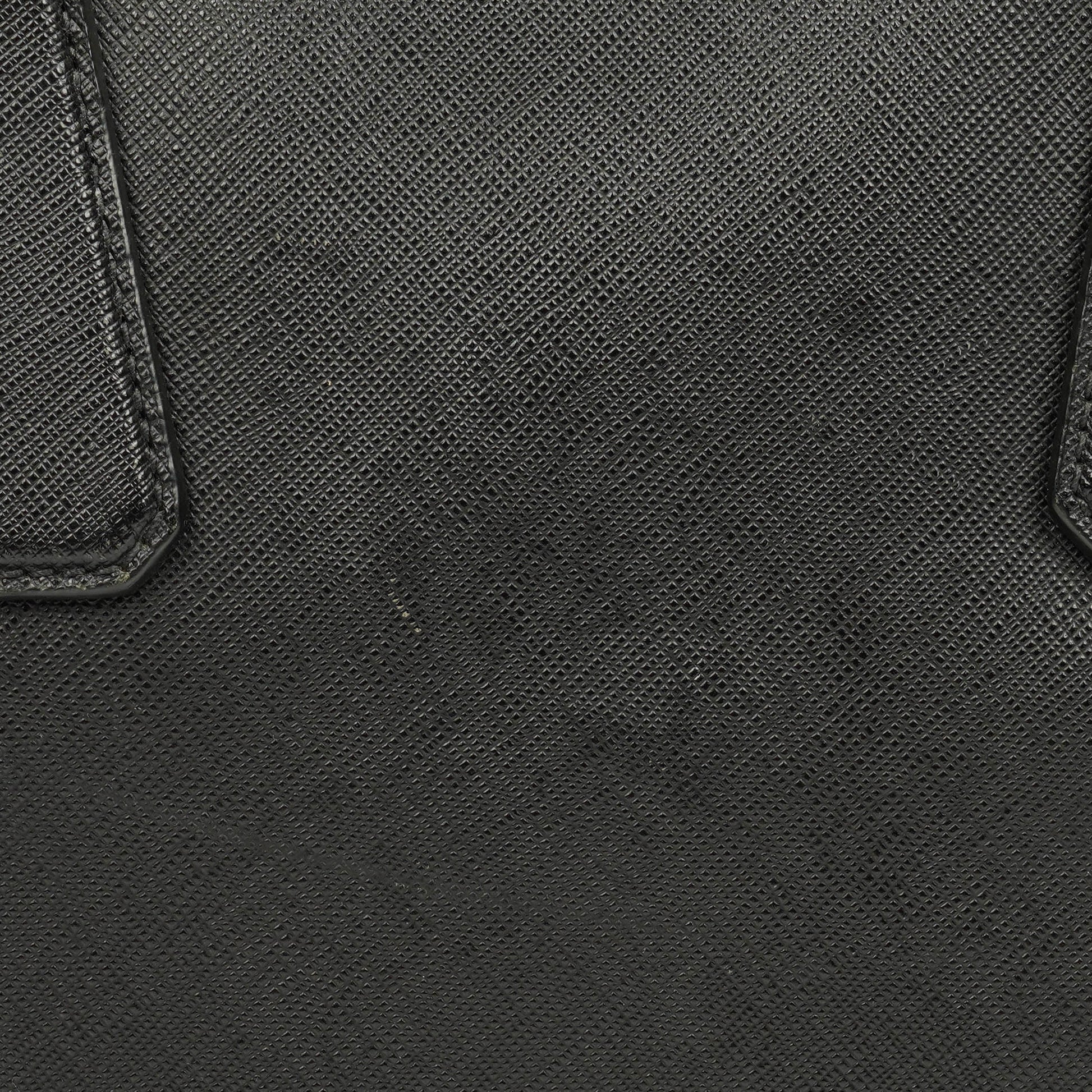 Prada Saffiano Aktentasche aus schwarzem Leder