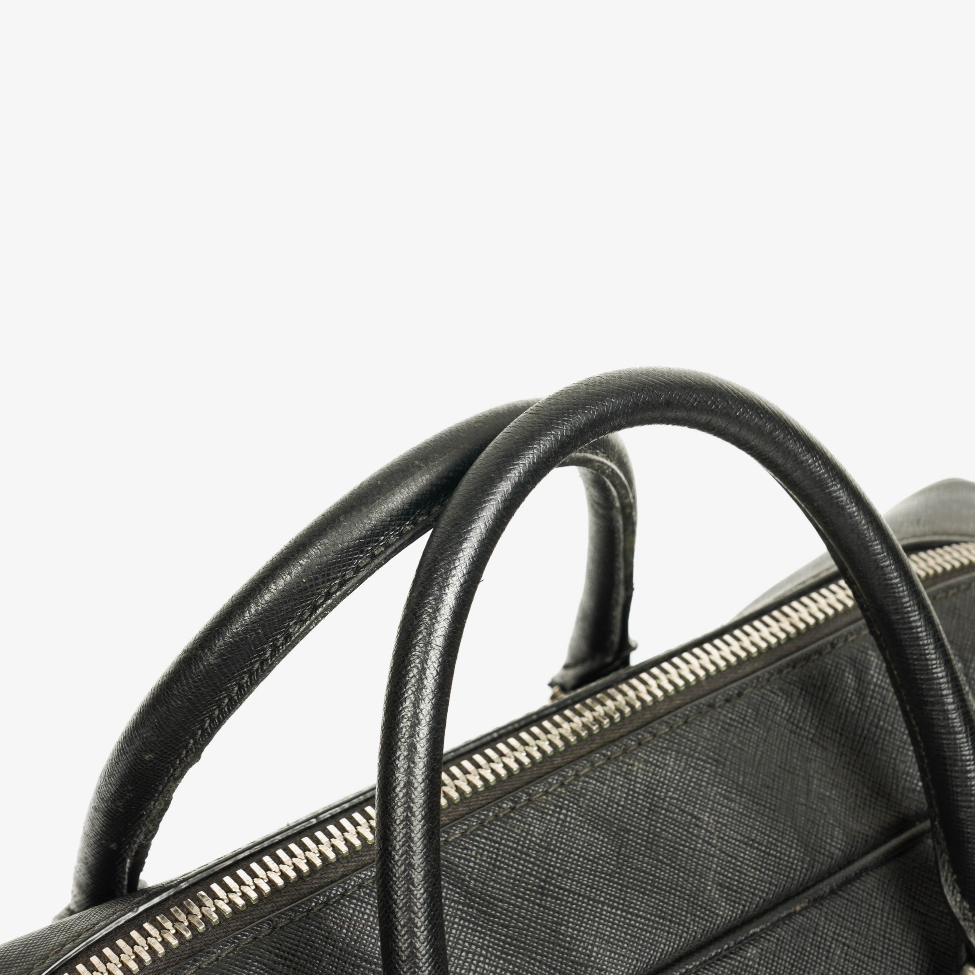 Prada Saffiano Aktentasche aus schwarzem Leder