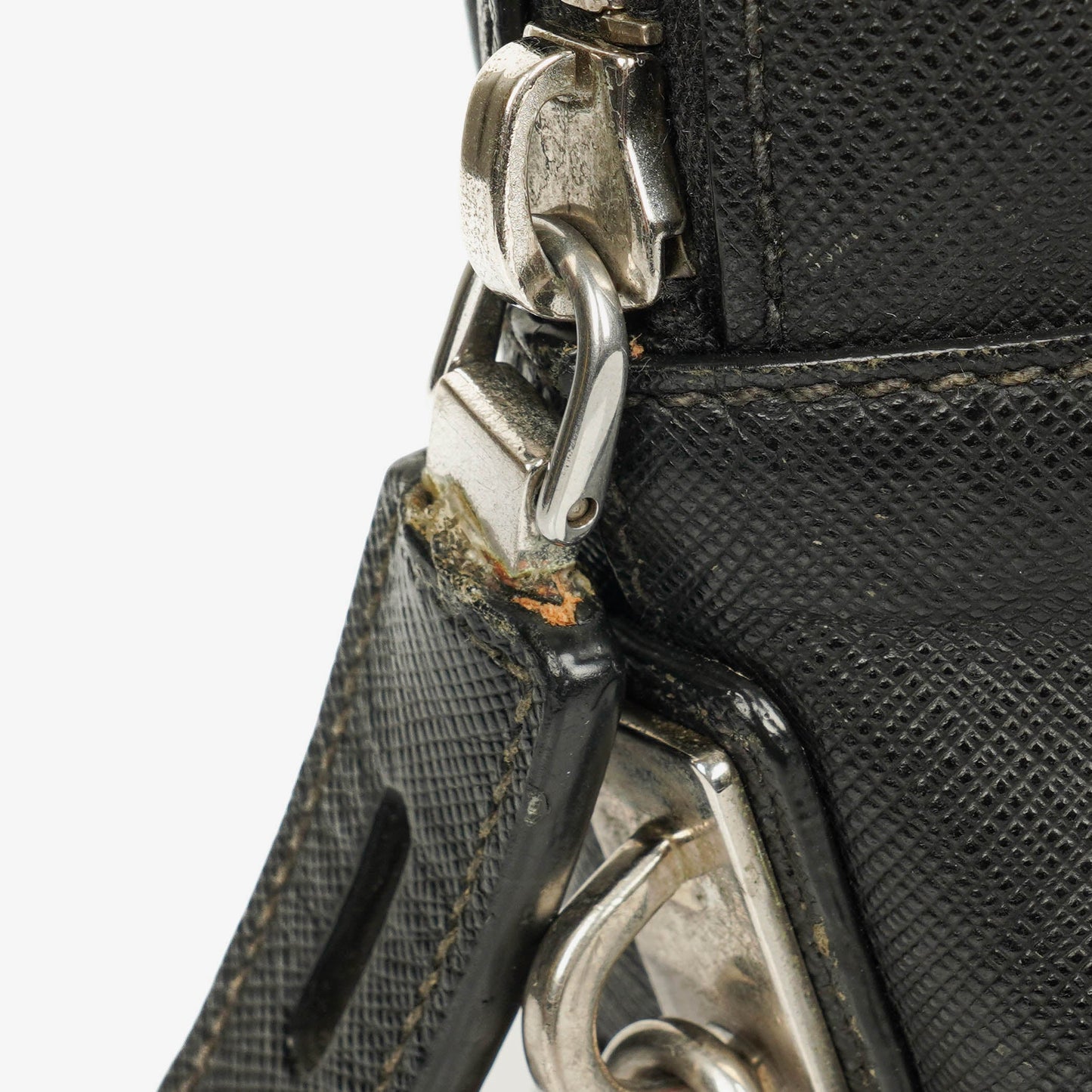 Prada Saffiano Aktentasche aus schwarzem Leder