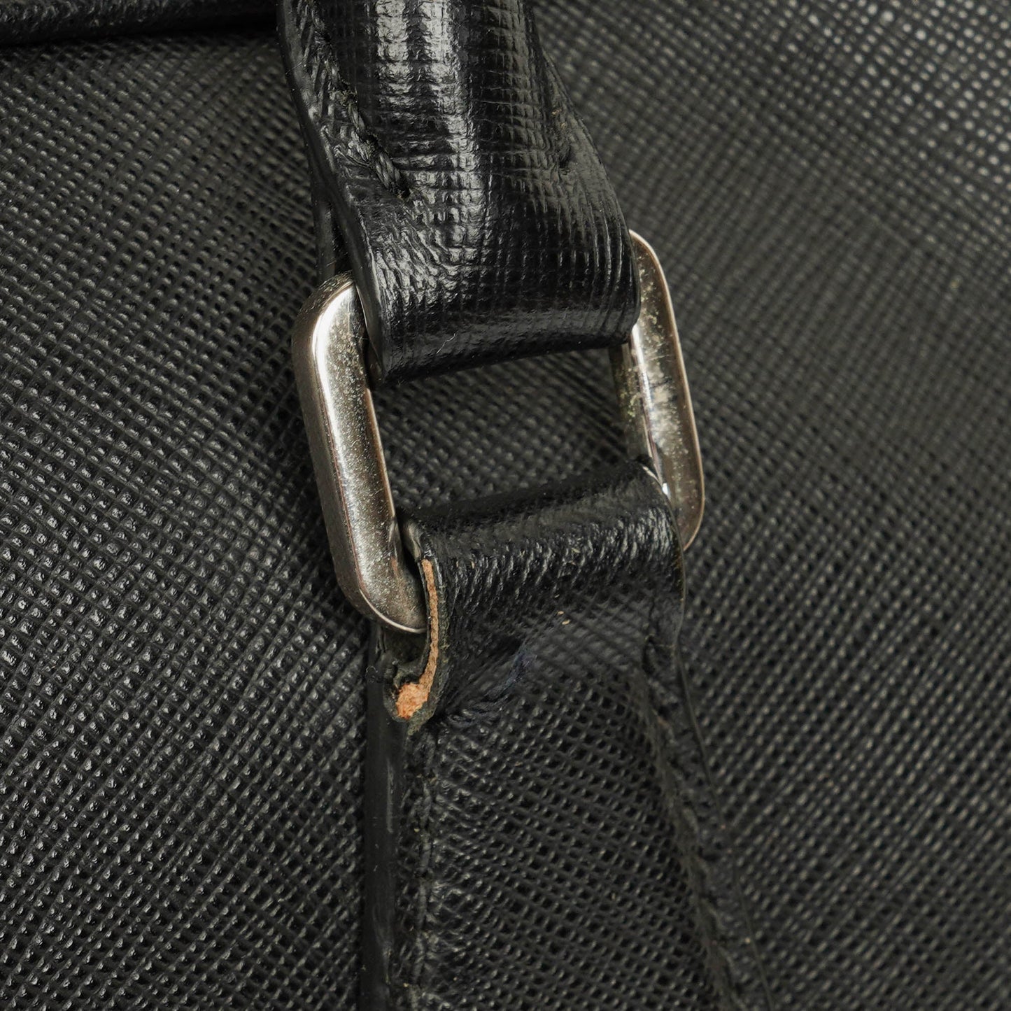 Prada Saffiano Aktentasche aus schwarzem Leder