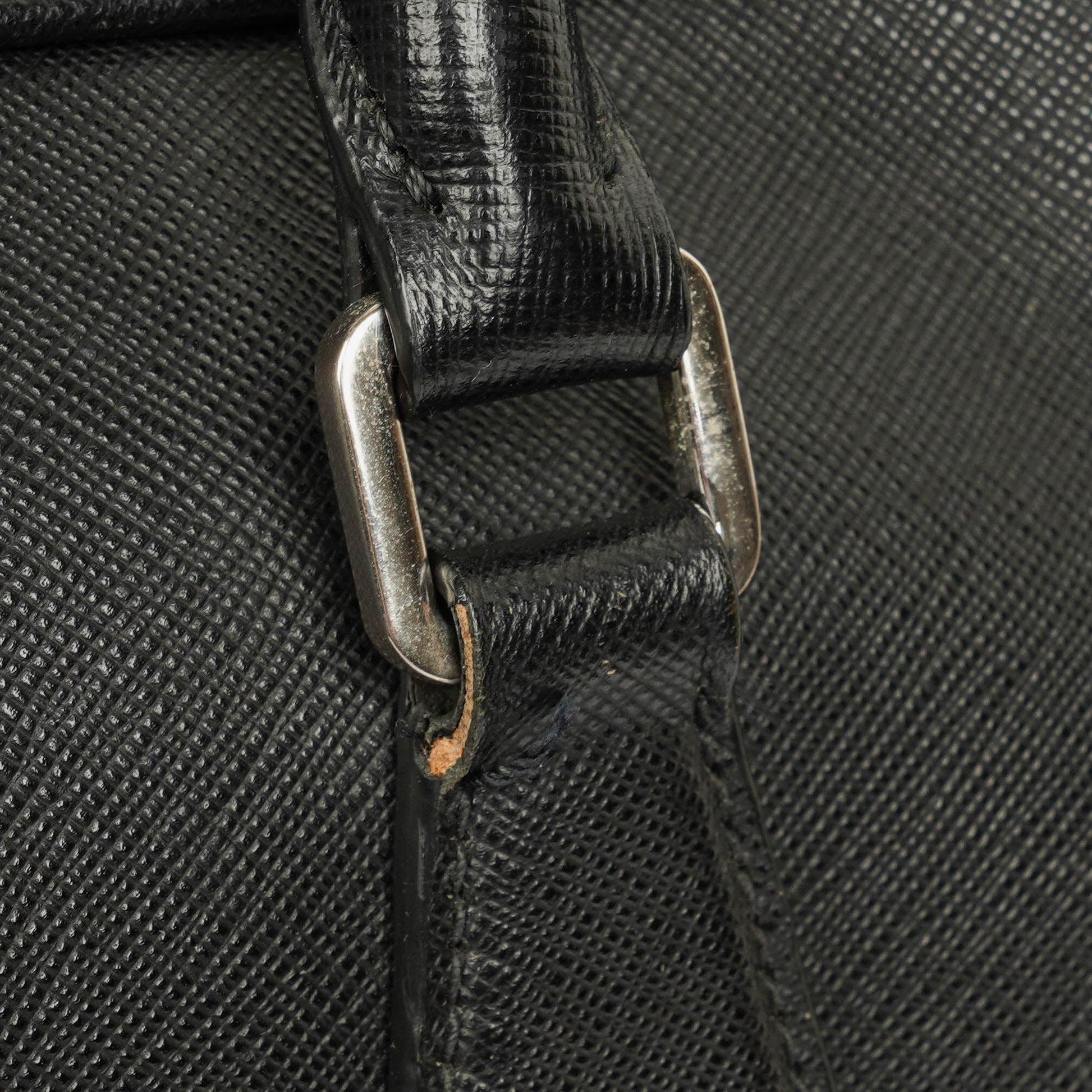 Prada Saffiano Aktentasche aus schwarzem Leder