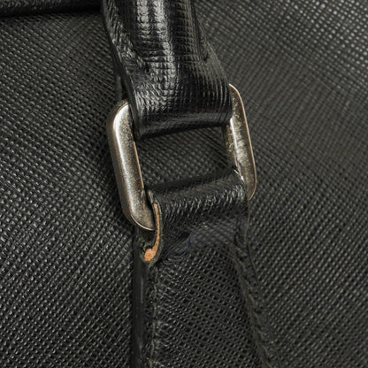 Prada Saffiano Aktentasche aus schwarzem Leder