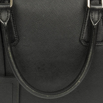 Prada Saffiano Aktentasche aus schwarzem Leder
