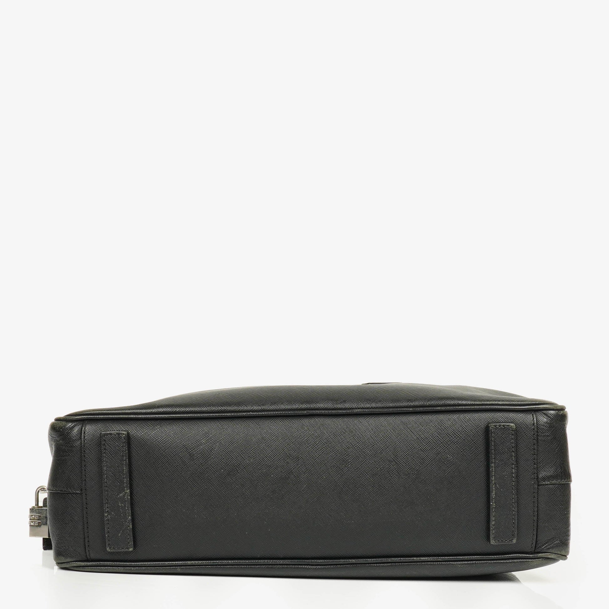 Prada Saffiano Aktentasche aus schwarzem Leder