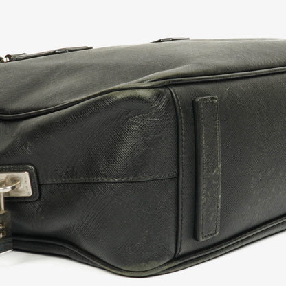 Prada Saffiano Aktentasche aus schwarzem Leder