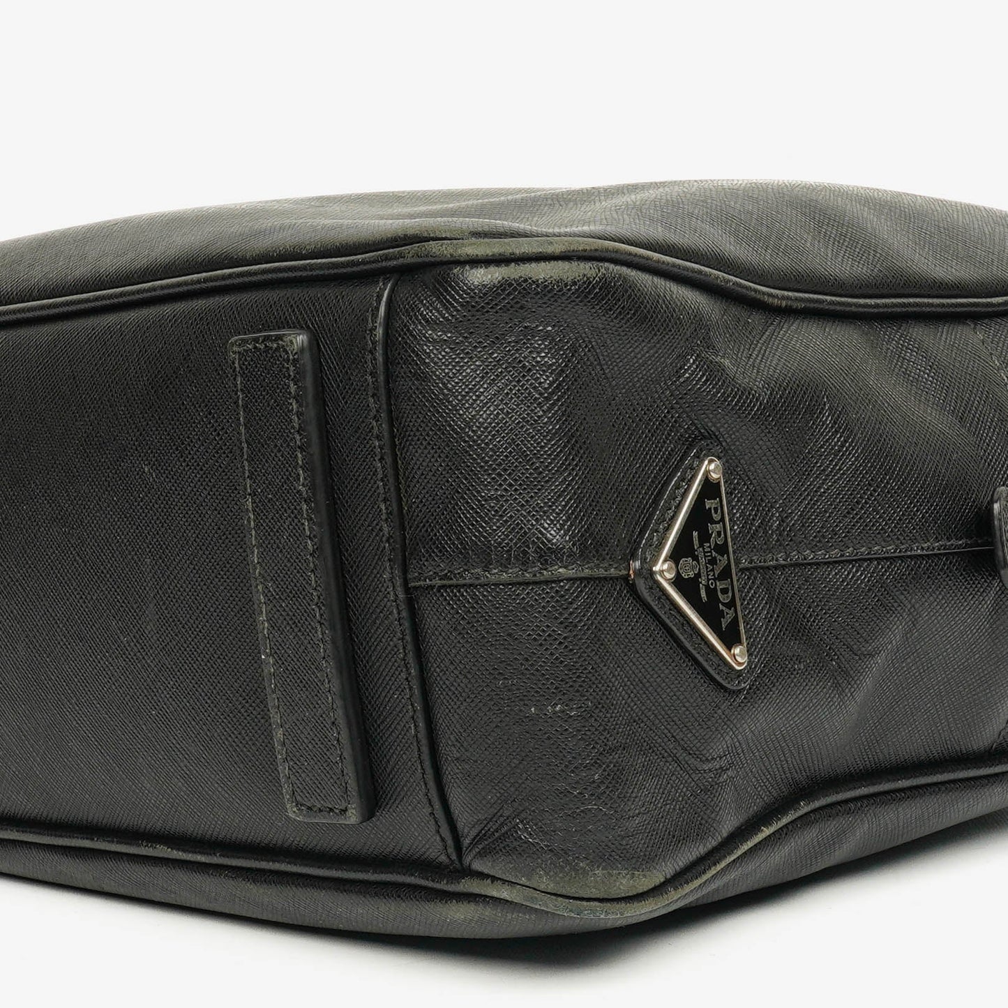 Prada Saffiano Aktentasche aus schwarzem Leder