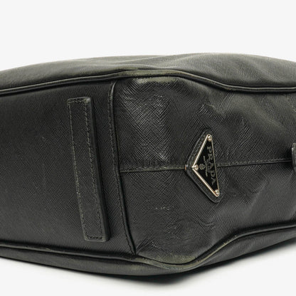 Prada Saffiano Aktentasche aus schwarzem Leder