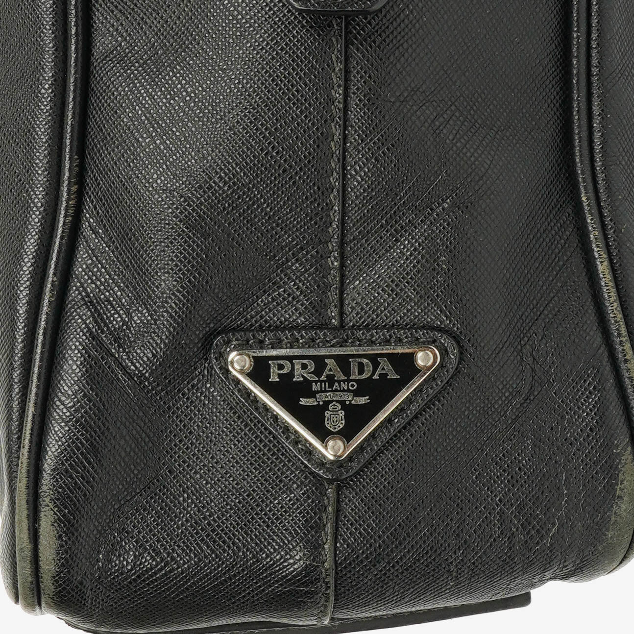 Prada Saffiano Aktentasche aus schwarzem Leder