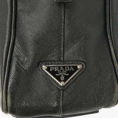 Prada Saffiano Aktentasche aus schwarzem Leder