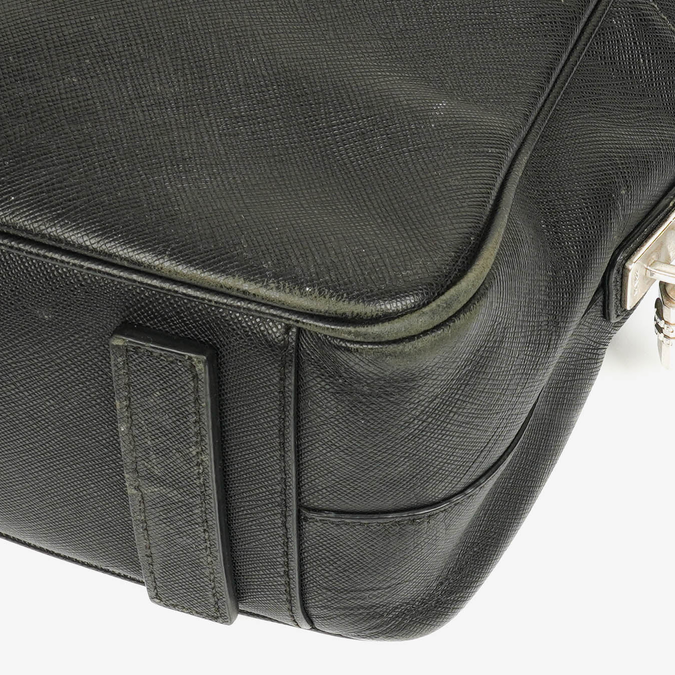 Prada Saffiano Aktentasche aus schwarzem Leder