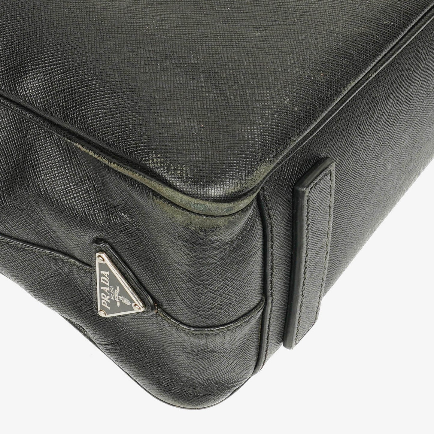 Prada Saffiano Aktentasche aus schwarzem Leder
