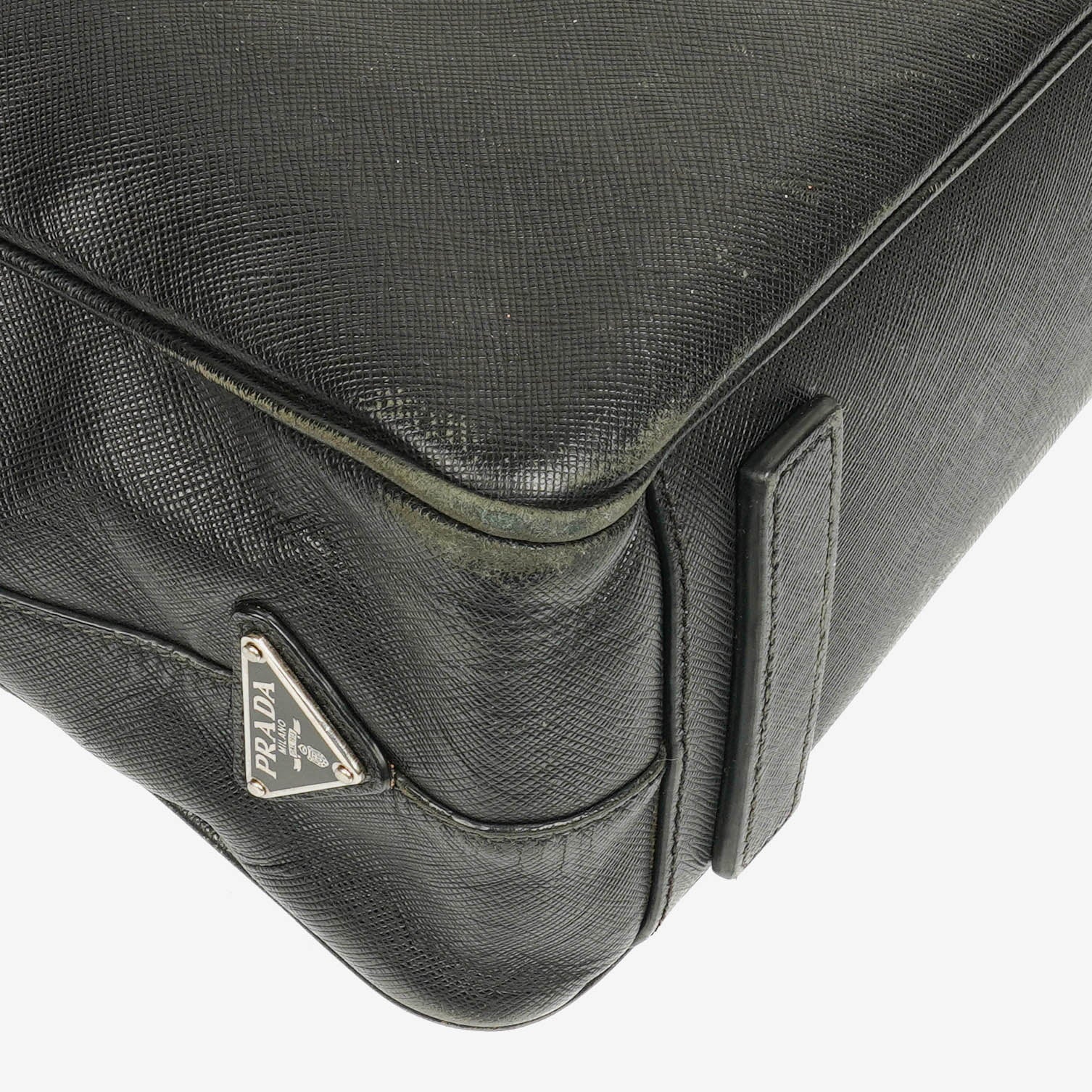 Prada Saffiano Aktentasche aus schwarzem Leder