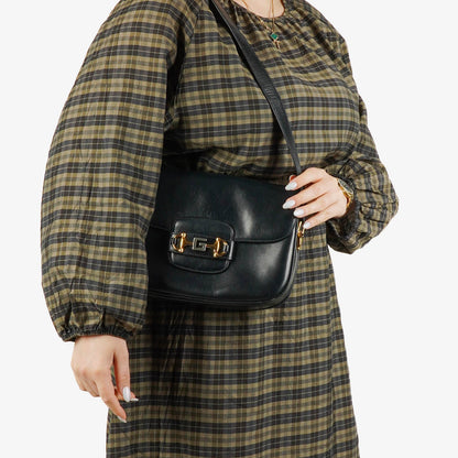 Gucci Horsebit 1955 Schultertasche in Navy