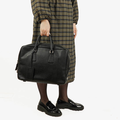 Prada Saffiano Aktentasche aus schwarzem Leder