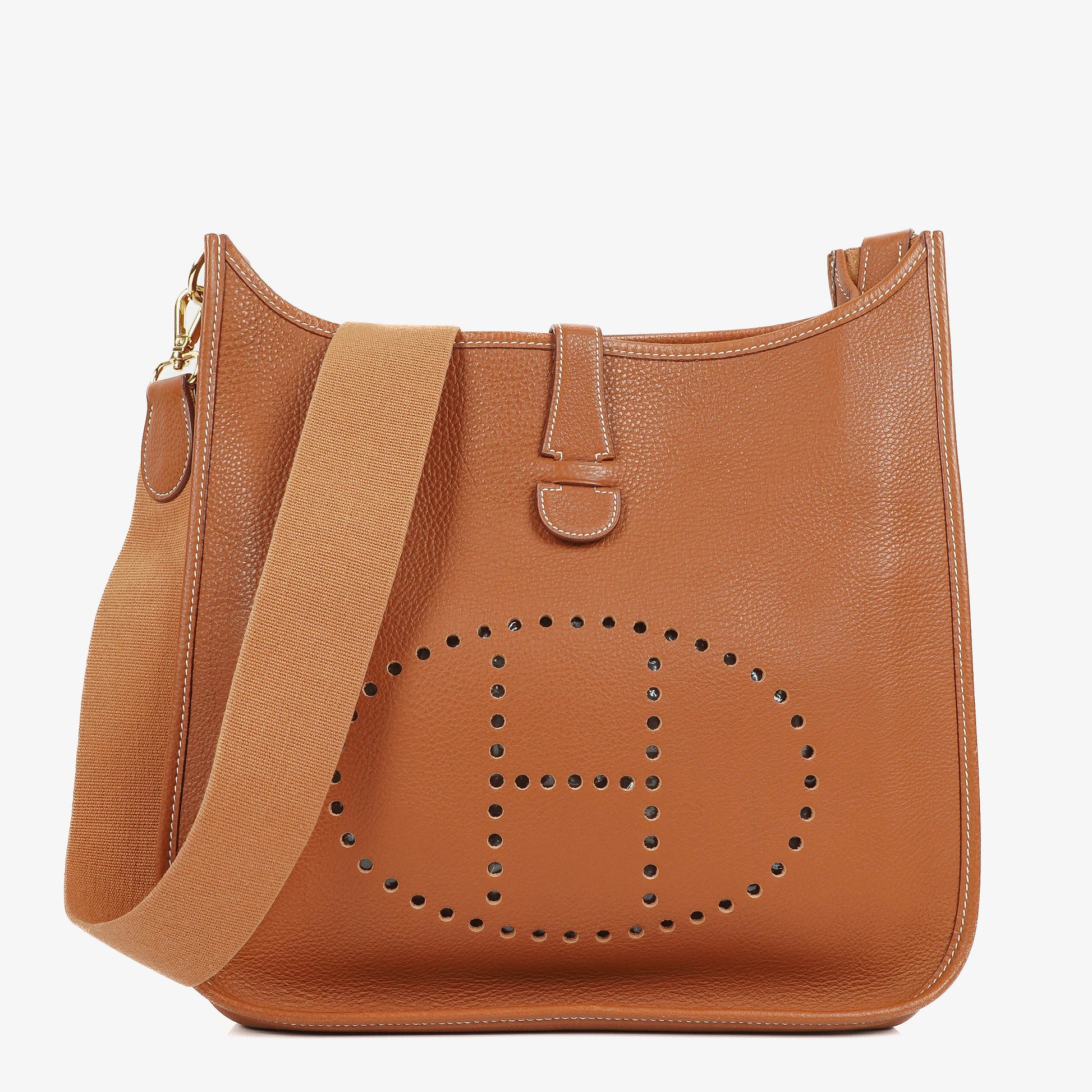 Hermès Evelyne I 32 Gold Taurillon Clemence Leder Schultertasche