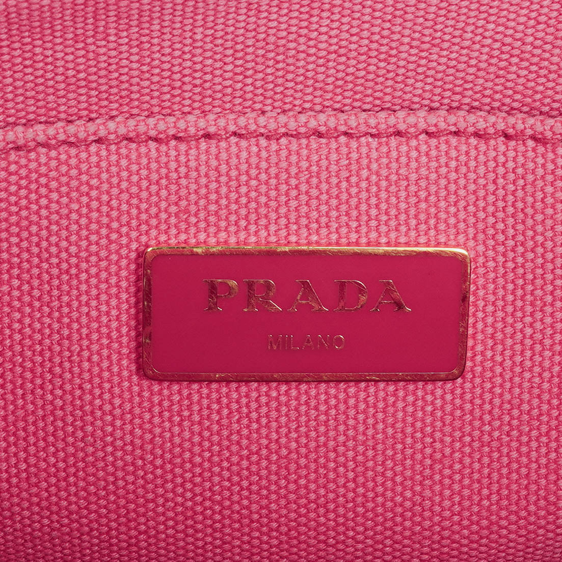Prada Peonia Canapa Denim Logo Tote Bag