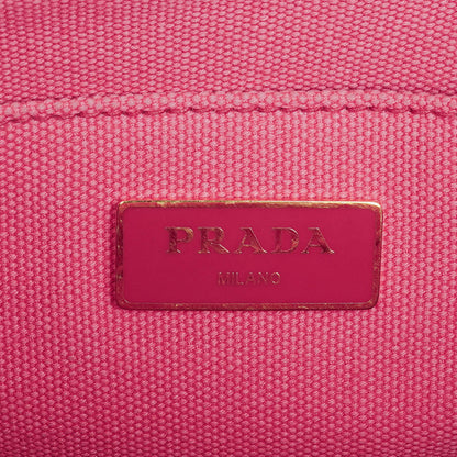 Prada Peonia Canapa Denim Logo Tote Bag