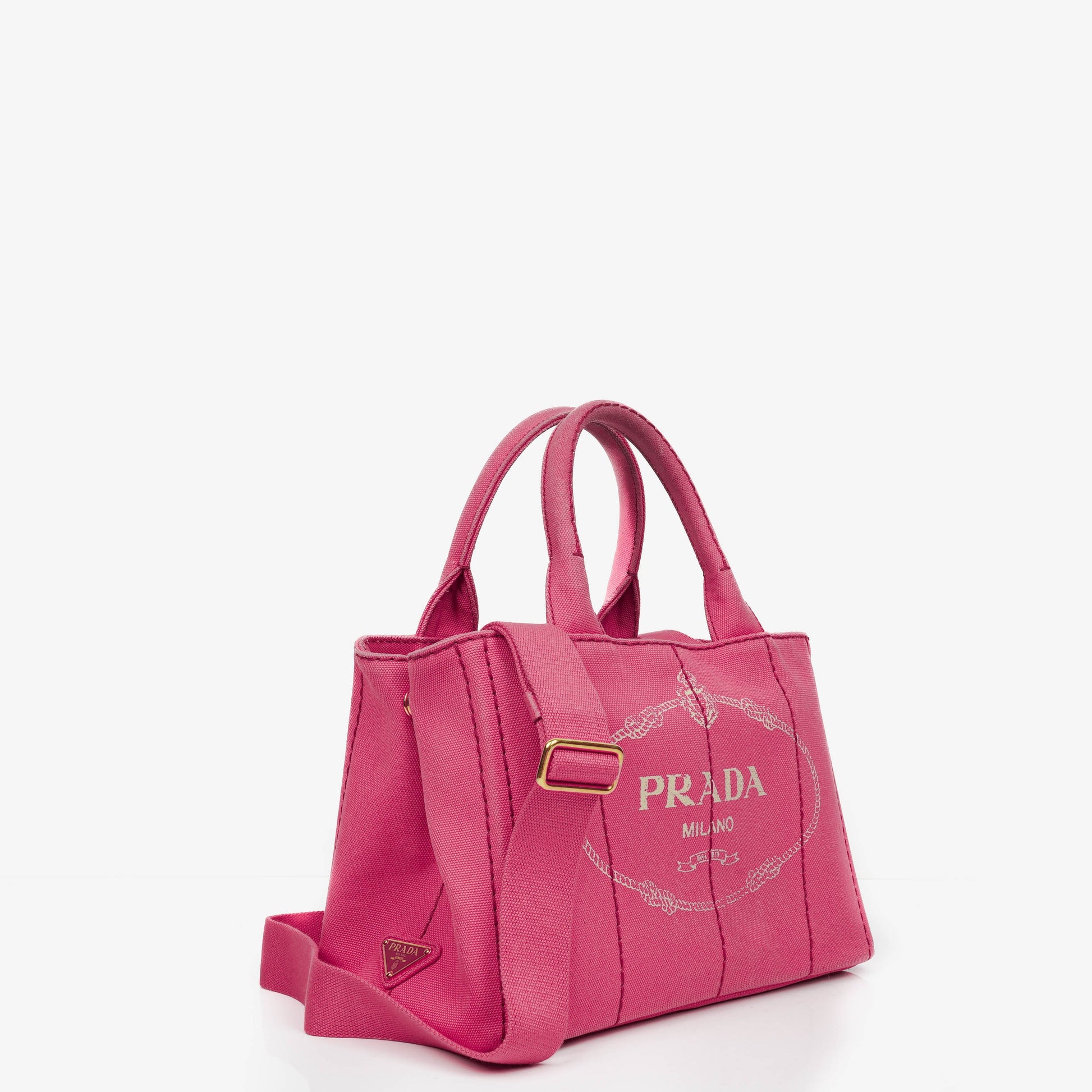 Prada Peonia Canapa Denim Logo Tote Bag