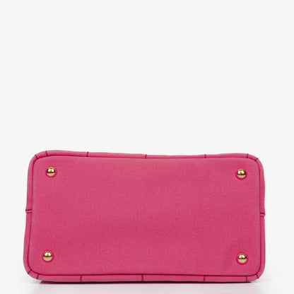 Prada Peonia Canapa Denim Logo Tote Bag