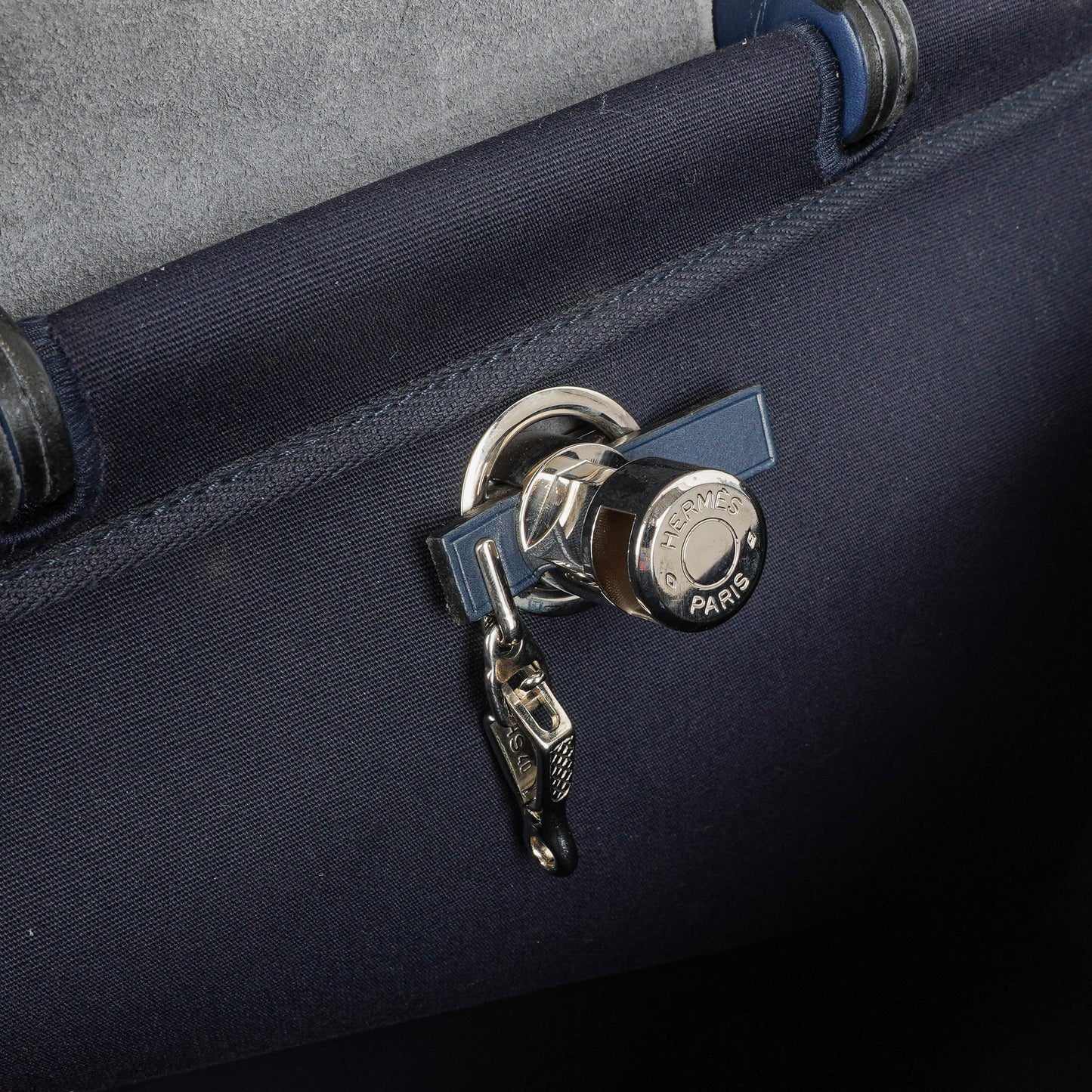 Hermès Herbag Navy Canvas Vache Hunter MM 2-in-1 Tasche