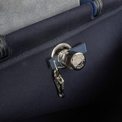 Hermès Herbag Navy Canvas Vache Hunter MM 2-in-1 Tasche