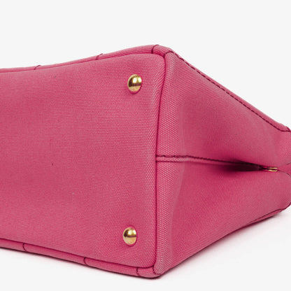 Prada Peonia Canapa Denim Logo Tote Bag