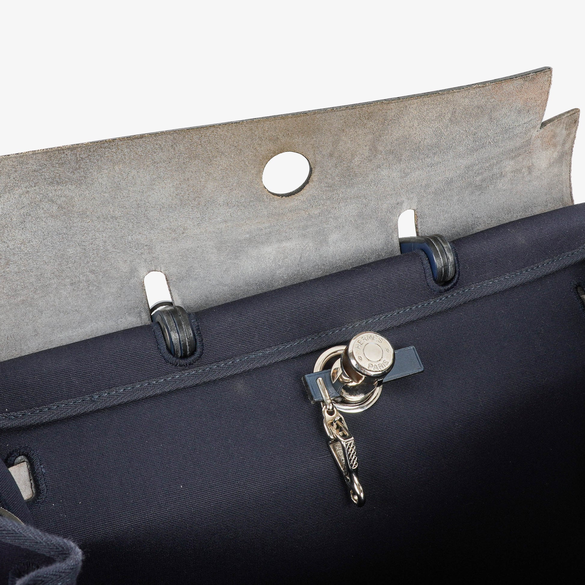 Hermès Herbag Navy Canvas Vache Hunter MM 2-in-1 Tasche