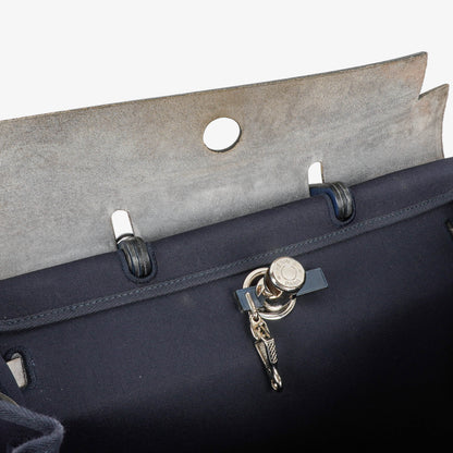 Hermès Herbag Navy Canvas Vache Hunter MM 2-in-1 Tasche