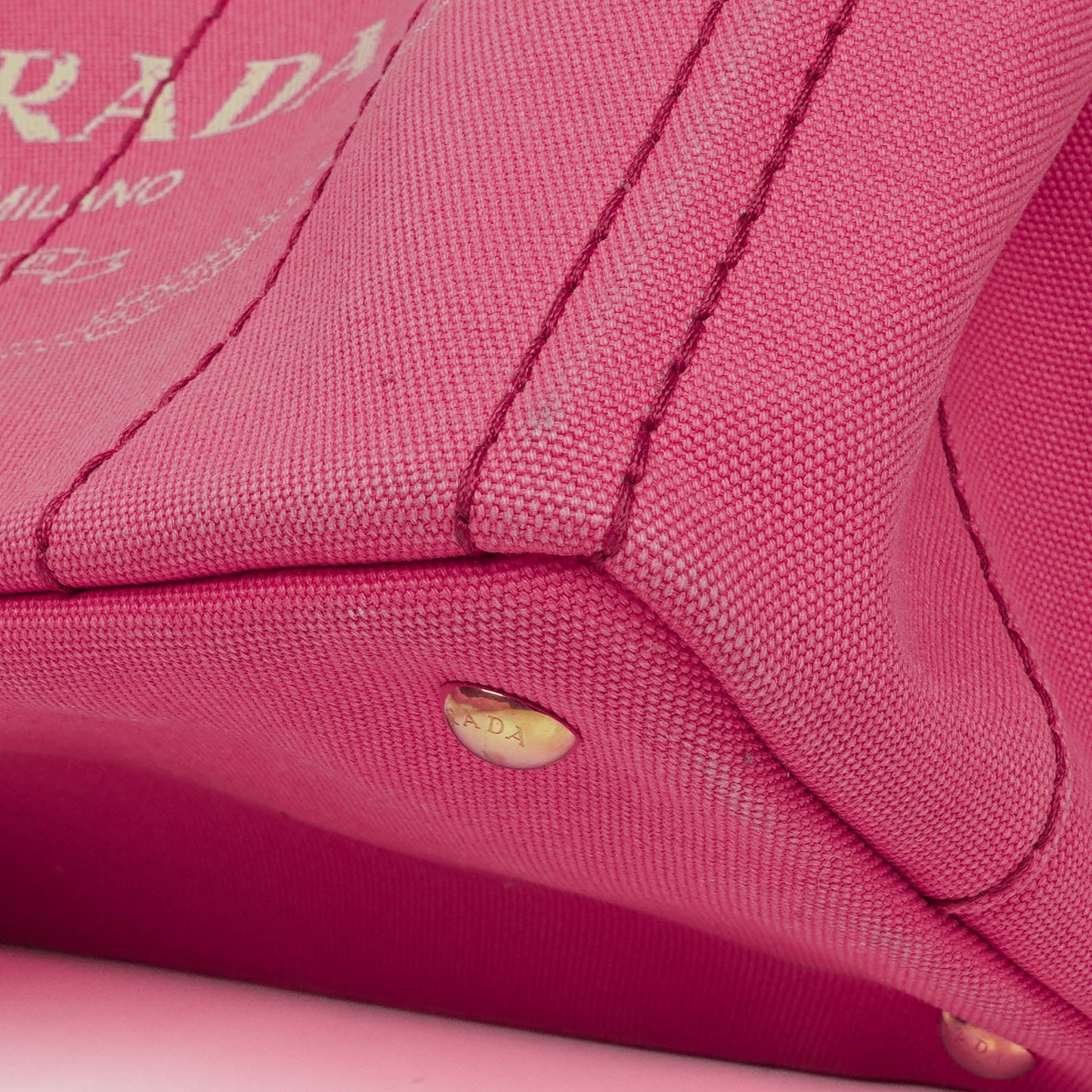 Prada Peonia Canapa Denim Logo Tote Bag