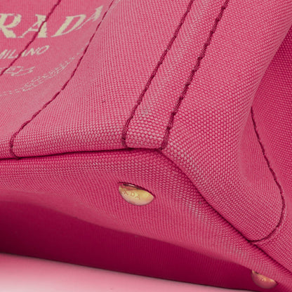 Prada Peonia Canapa Denim Logo Tote Bag