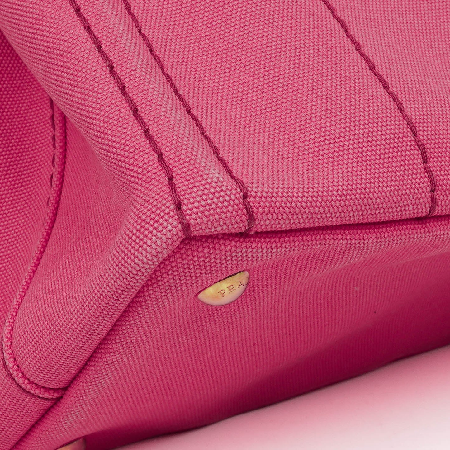 Prada Peonia Canapa Denim Logo Tote Bag