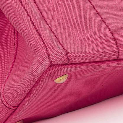 Prada Peonia Canapa Denim Logo Tote Bag