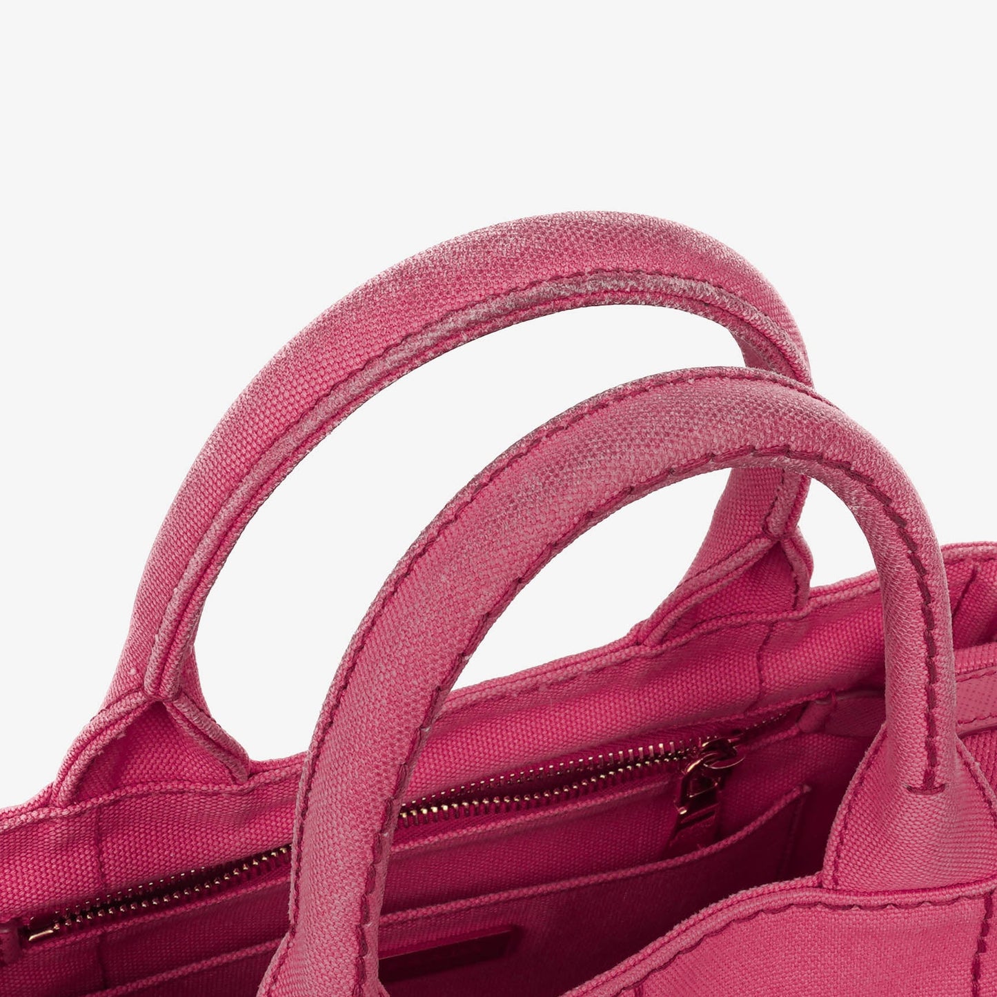 Prada Peonia Canapa Denim Logo Tote Bag