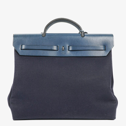 Hermès Herbag Navy Canvas Vache Hunter MM 2-in-1 Tasche