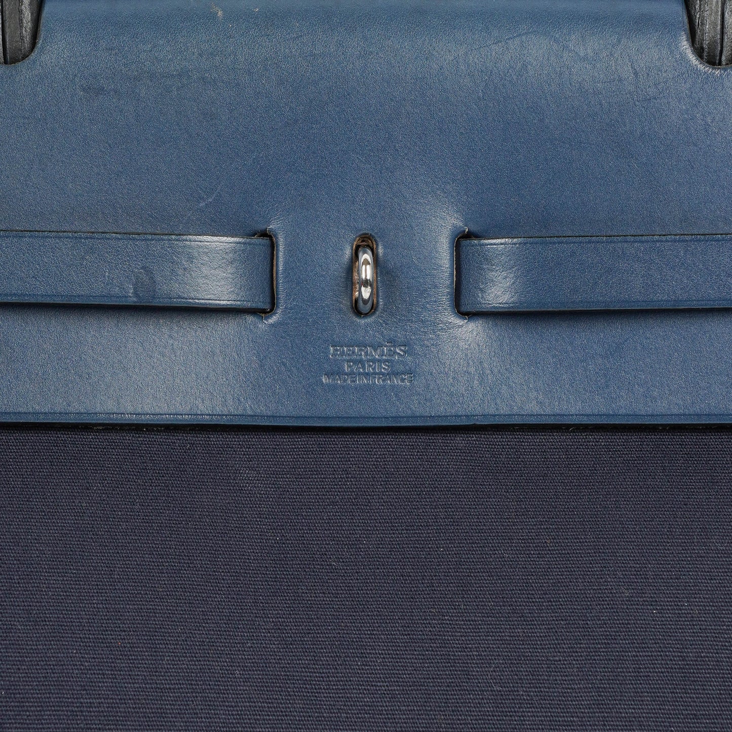 Hermès Herbag Navy Canvas Vache Hunter MM 2-in-1 Tasche