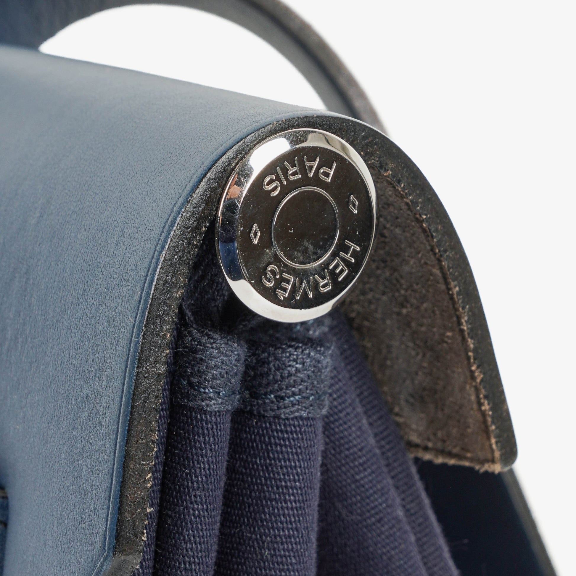 Hermès Herbag Navy Canvas Vache Hunter MM 2-in-1 Tasche