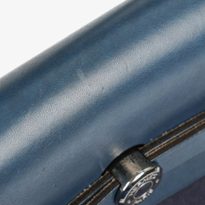 Hermès Herbag Navy Canvas Vache Hunter MM 2-in-1 Tasche