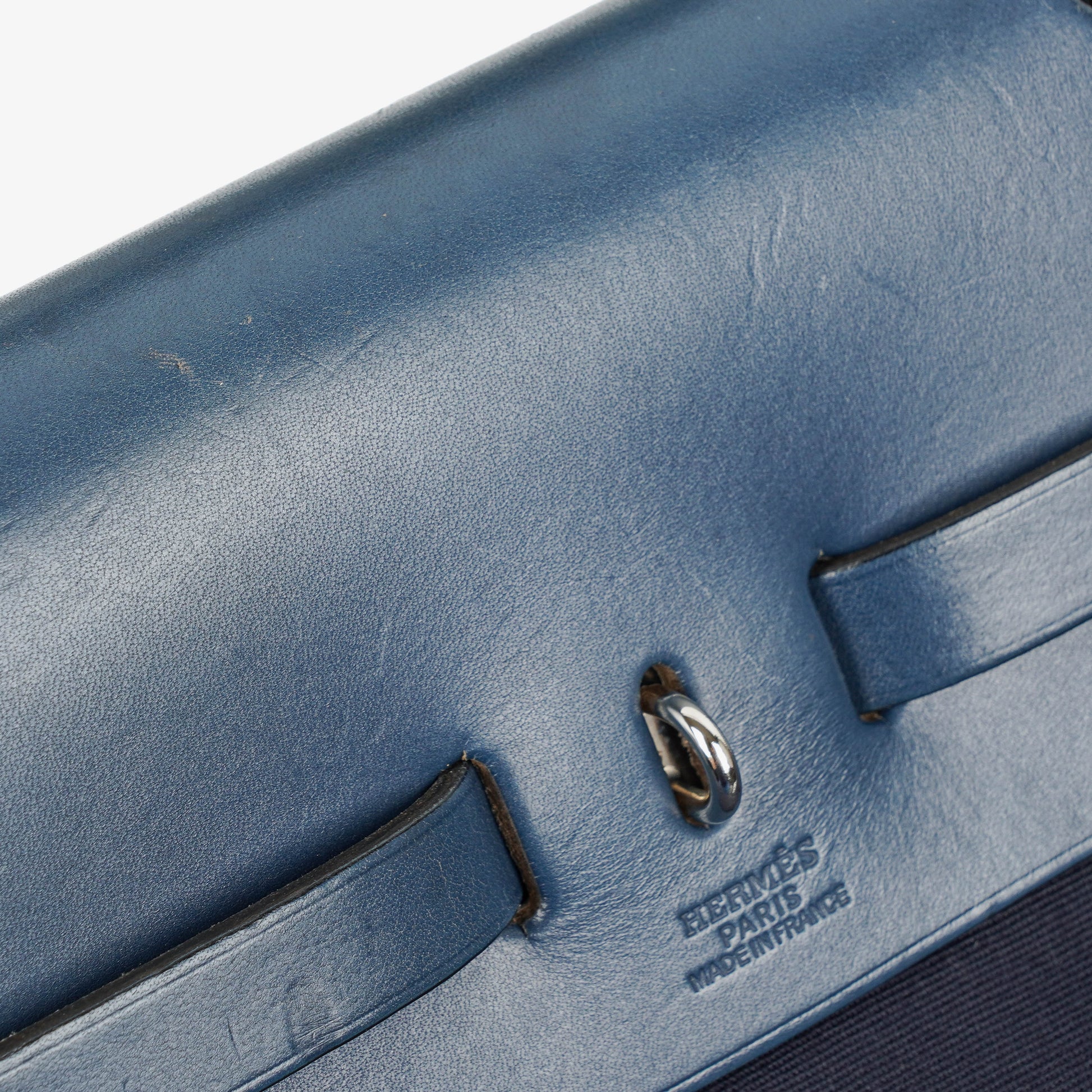 Hermès Herbag Navy Canvas Vache Hunter MM 2-in-1 Tasche