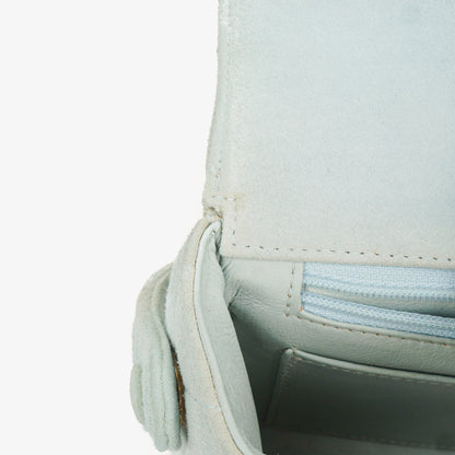 Chanel Vintage Mini Flap Tasche aus hellblauem gestepptem Wildleder