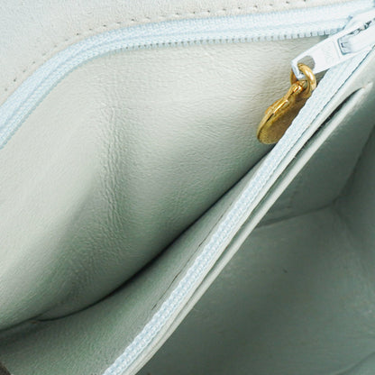 Chanel Vintage Mini Flap Tasche aus hellblauem gestepptem Wildleder