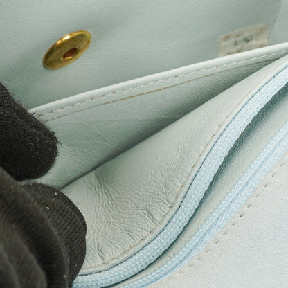 Chanel Vintage Mini Flap Tasche aus hellblauem gestepptem Wildleder