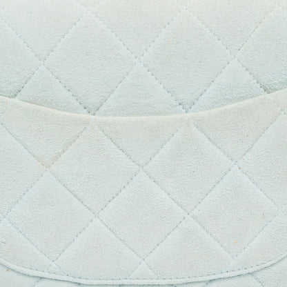 Chanel Vintage Mini Flap Tasche aus hellblauem gestepptem Wildleder