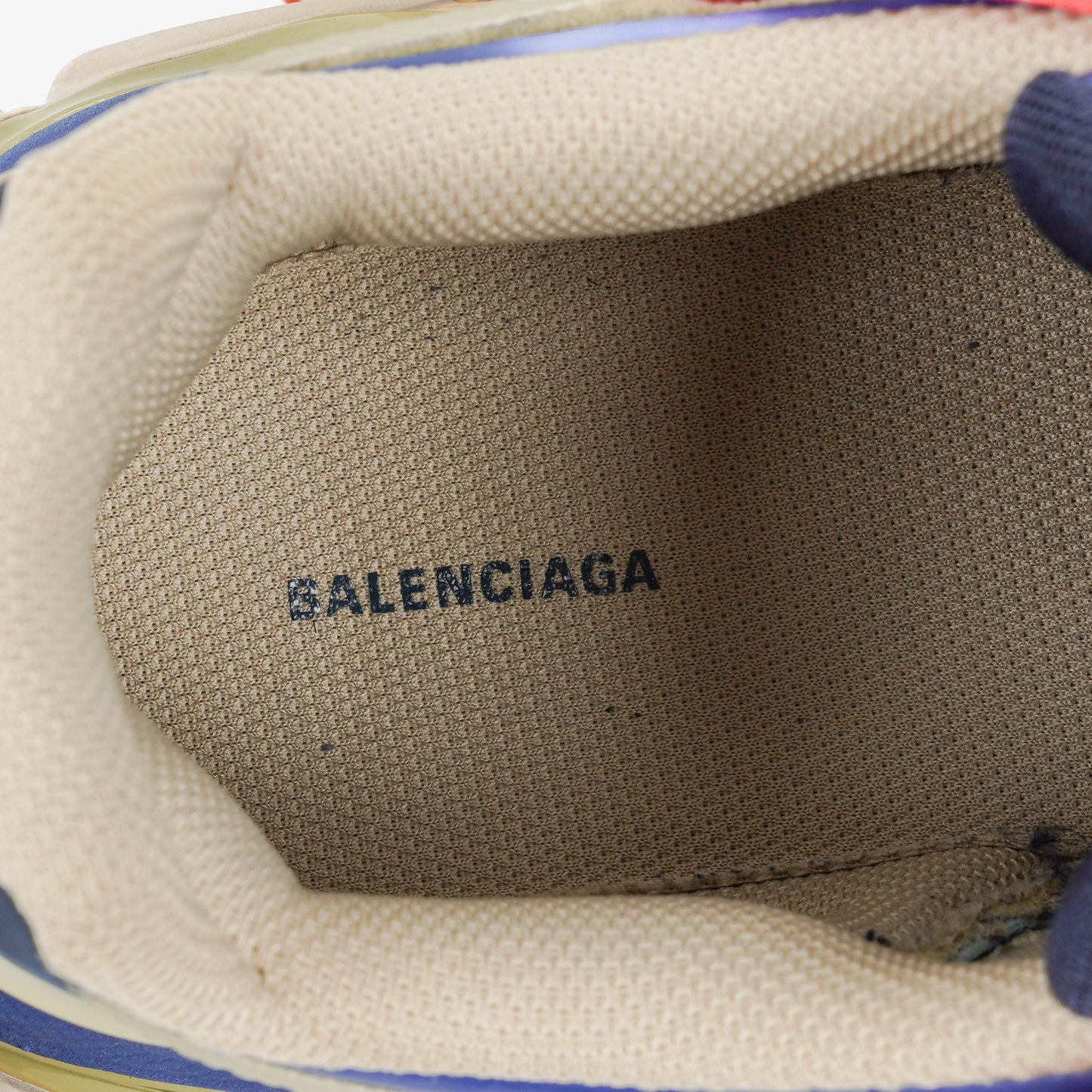 Balenciaga Track.2 Rubber Mesh Bi-Color Beige Blau Rot Open Sneakers 42