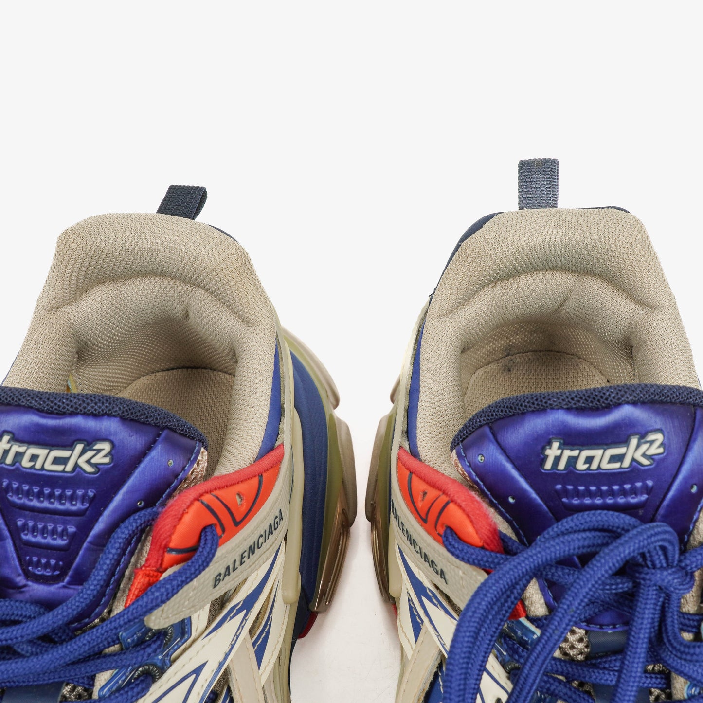 Balenciaga Track.2 Rubber Mesh Bi-Color Beige Blau Rot Open Sneakers 42