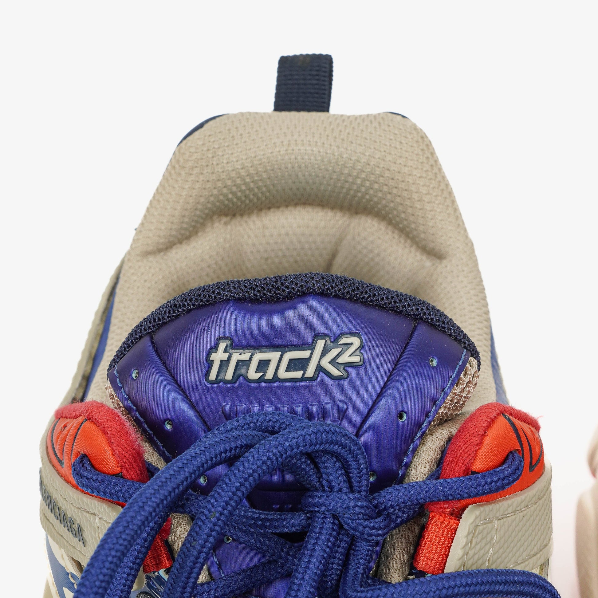 Balenciaga Track.2 Rubber Mesh Bi-Color Beige Blau Rot Open Sneakers 42