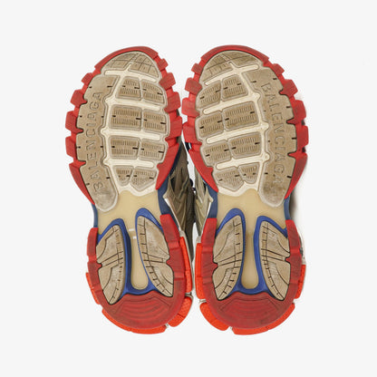 Balenciaga Track.2 Rubber Mesh Bi-Color Beige Blau Rot Open Sneakers 42