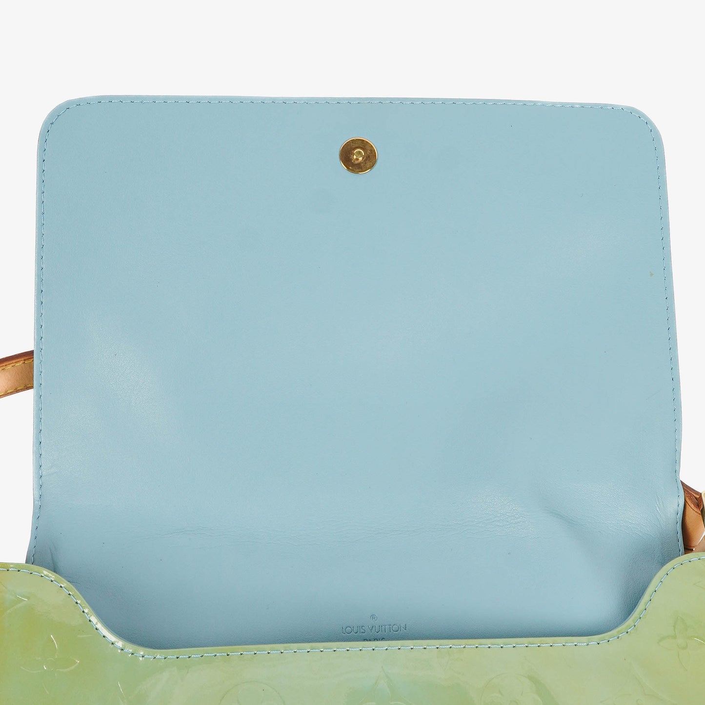Louis Vuitton Thompson Monogram Vernis grüne Leder Schultertasche