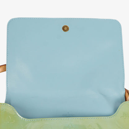 Louis Vuitton Thompson Monogram Vernis grüne Leder Schultertasche