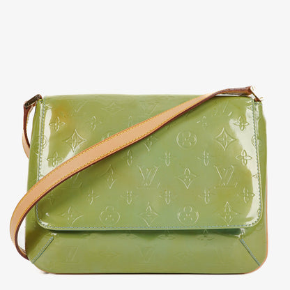 Louis Vuitton Thompson Monogram Vernis grüne Leder Schultertasche