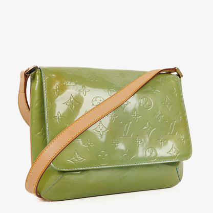 Louis Vuitton Thompson Monogram Vernis grüne Leder Schultertasche
